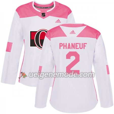 Dame Eishockey Ottawa Senators Trikot Dion Phaneuf 2 Adidas 2017-2018 Weiß Pink Fashion Authentic